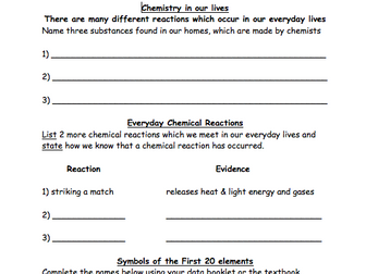 Intro to chemistry class exercise