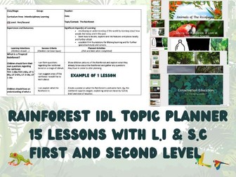 Rainforest IDL Topic Planner - First/Second Level