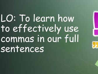 Y5 Grammar Lesson Commas