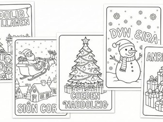 5 Welsh Christmas Colouring Sheets | Lliwio Nadolig (Cymraeg) - FREE