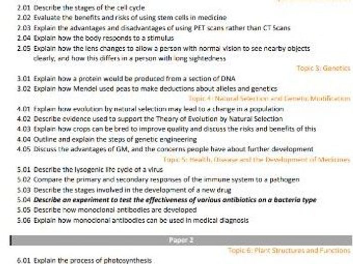 GCSE Biology Practice Papers - Edexcel | Teaching Resources