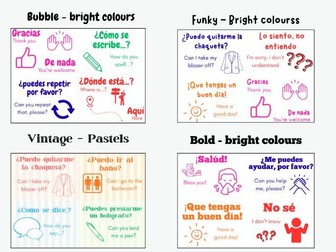 Classroom Phrases Display - Spanish