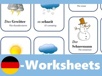 Das deutsche Wetter - Flash Cards to learn the German weather