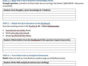 Der Besuch der alten Dame – Gesamtquiz & Analytische Denkbank