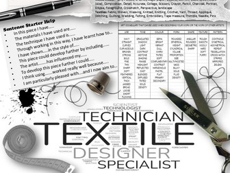 GCSE Art & Design/Textiles - Sentence Starters & Writing Guide | AO1–AO4 Support