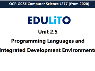 Topic Test Unit 2 5 Programming Languages And Ides Ocr Gcse Computer Science J277 Teaching Resources