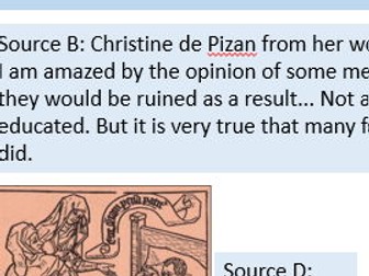 Women in the Medieval period - Look at both peasant and noble women.  Lots of sources