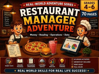 Restaurant Manager Math Activities Grades 4-6