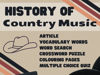 History of Country Music - No Prep Emergency Sub Plans for Non Music Subs