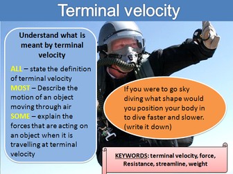 KS4 Terminal Velocity - lower ability