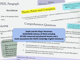 Death and the King's Horseman iGCSE PowerPoint Scheme of Work