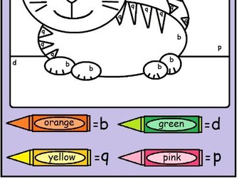 Colour by Letter (Dyslexia worksheet)