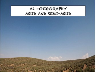 Arid and Semi arid environments - workbook