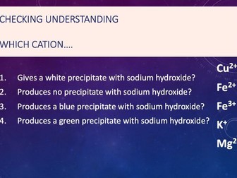 Identifying positive metal ions lesson powerpoint