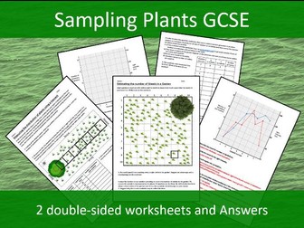 Sampling Plants 2 X Worksheets - GCSE - Biology - Ecology - Quadrats - Transect - Random Sampling