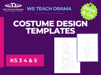 Costume Design Templates KS3 KS4 KS5 | 10 Printable Drama Costume Templates