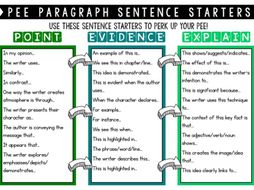 sentence starters for essays first paragraph