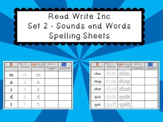 Phonics Read Write Inc Set 2 - Sounds and Words Spelling Sheets