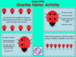 Playing notes on an ocarina activity