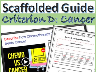 IB MYP Science Criterion D Cancer Assessment Task - Grade 6 & 7 Student Guides