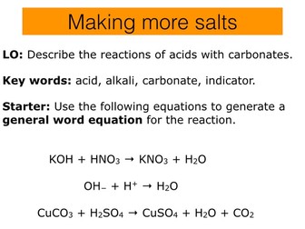 C5 AQA New curriculum. Preparing salts by neutralisation . REQUIRED PRACTICAL LESSON