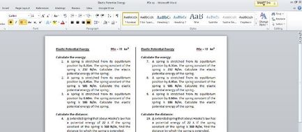 Elastic Potential Energy Questions | Teaching Resources