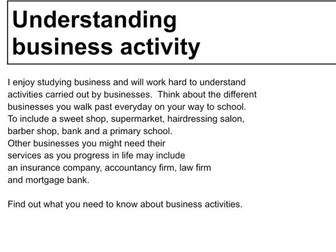 Sub-topic 1.3 Enterprise, business growth and size and 1.3.1 Enterprise and entrepreneurship