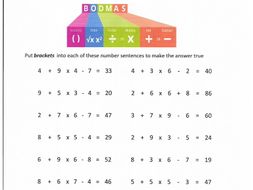 ks2 bodmas worksheet teaching resources