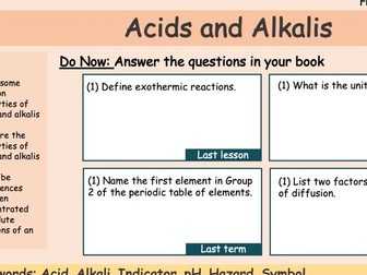 KS3 -Acids and Alkali Lesson