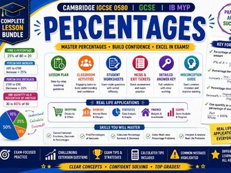 Percentages Bundle: Increase, Decrease, Reverse % & Compound Interest | Lesson Pack | IGCSE 0580 GCS