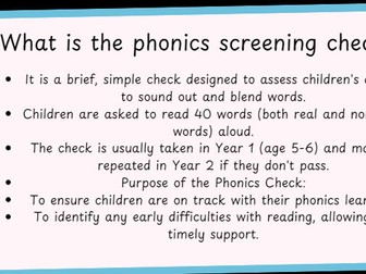 Year 1 - Phonics Screening Meeting