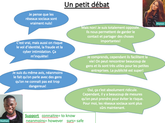 Les Réseaux Sociaux- Un petit débat- AQA GCSE French Unit 2