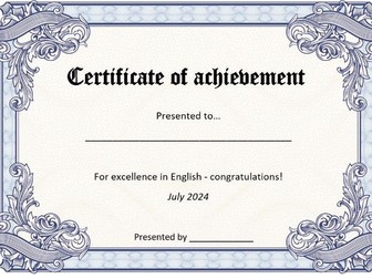 Certificate template