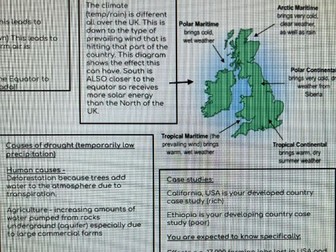 GCSE Edexcel A Geography - Paper 1 - Cheat Sheet (Revision sheet)