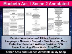 Macbeth Act 1 Scene 2 Annotated | Teaching Resources