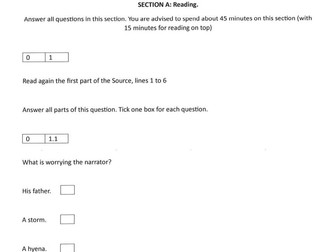 Adapted AQA Language Paper 1 Question Papers (2025 Changes)
