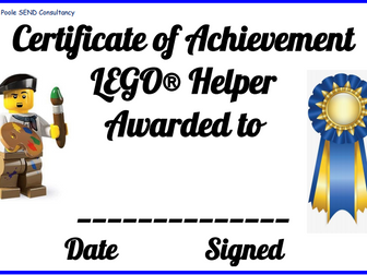 Lego Therapy Certificates