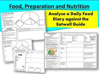 KS3 Food Eatwell Guide and Daily Food Diary