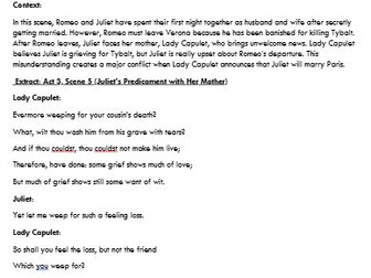 Guided Reading on Juliet's Predicament