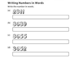 Writing Numbers in Words Worksheet | Teaching Resources