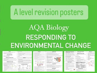 Organisms responding to environmental change - Biology A level AQA posters
