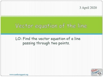 Vector Equation of a line in two or three dimensions
