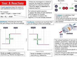 year 8 chemistry revision pack teaching resources