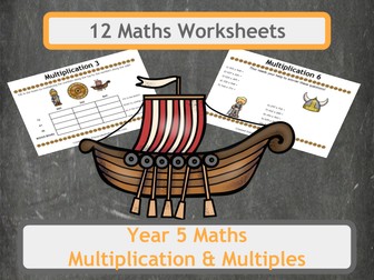 Viking Themed Multiplication Problems (Including Multiples) for Year 5 Classes