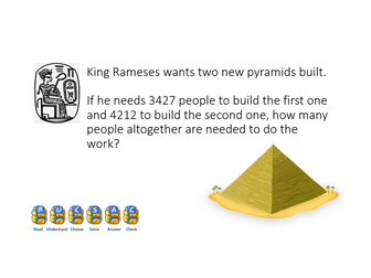 Ancient Egyptian +/- word problems Y4