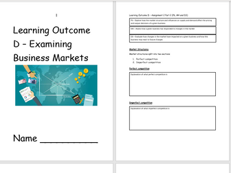 Unit 1 exploring business - Learning Outcome D