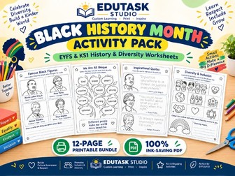 Black History Month 2026 Workbook & Activity Pack | Black British History | KS2 KS3