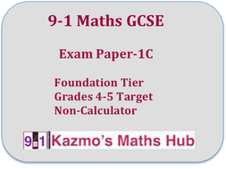 9-1 GCSE Maths Exam Paper 1C