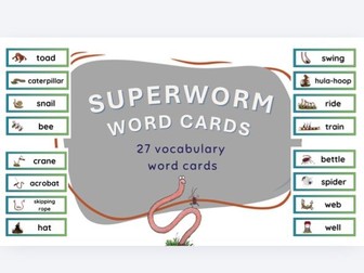 Superworm Vocabulary Word Cards