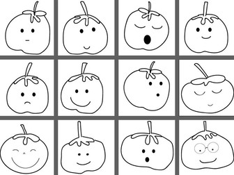 Tomates de la tomatina para colorear - Tomatoes for coloring